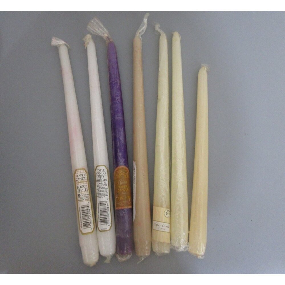 Candle-lite & Gibson Taper Candle Lot 7 (each wrapped in plastic) Made in USA